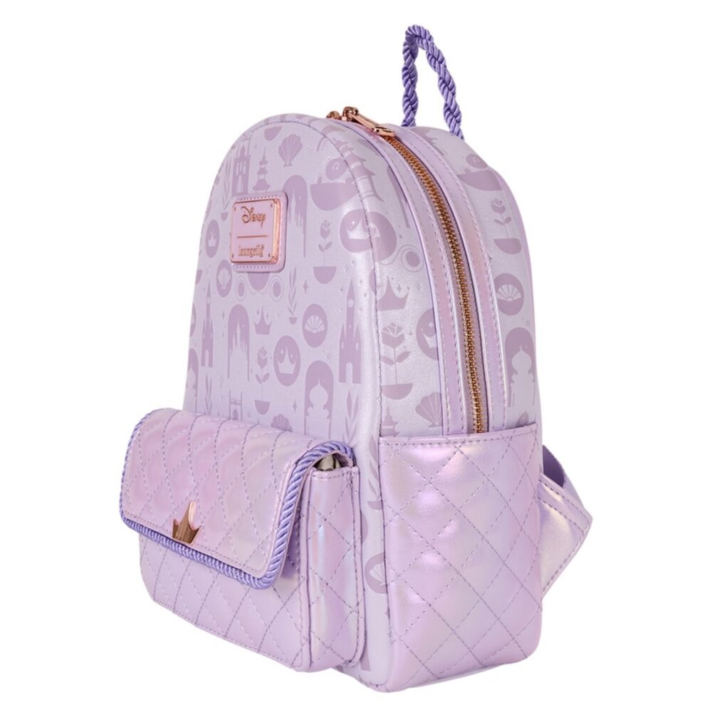 Loungefly Disney Princess Iridescent All-Over Print Exclusive Mini Backpack NWT - Picture 3 of 5